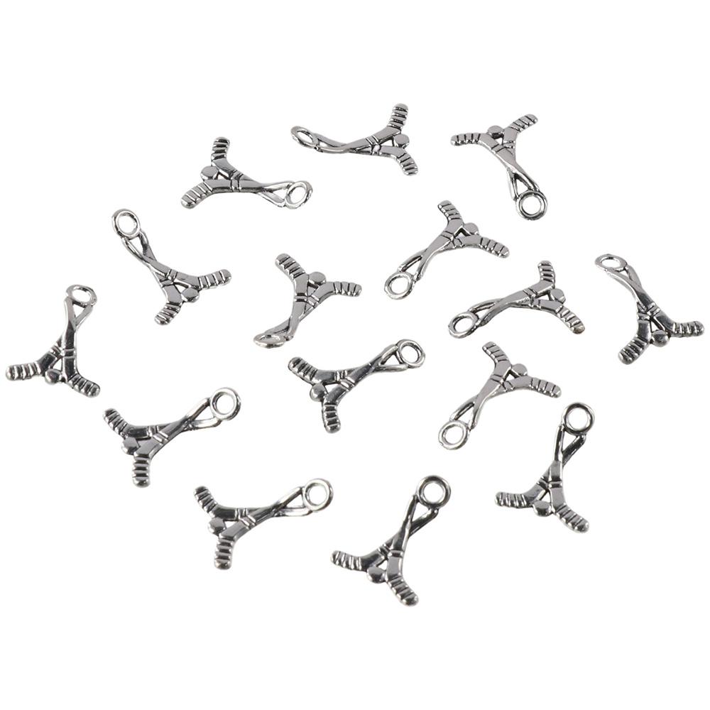 100pcs Bracelet Alloy Ball Ice Hockey Silver Sports Hockey Stick Jewelry Making