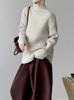 Juzhi Women's High Neck Loose Knit Pullover Sweater for Autumn/Winter - Long Sleeve, High-End Feel