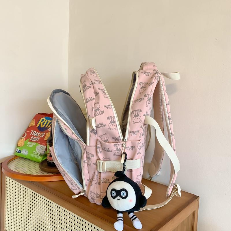 Student Schoolbag Female Junior High School Large Capacity Backpack Bear Schoolbag