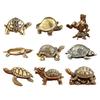 Pure Copper Feng Shui Turtle Statue Antique Brass Tortoise Figurine Lucky Charm Ornament for Home Office Business Place Decor