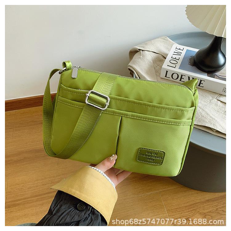 Large Capacity Bag Women's 2025 Casual Double Pocket Canvas Bag New Commuter Shoulder Bag Messenger Bag Women's Cloth Bag