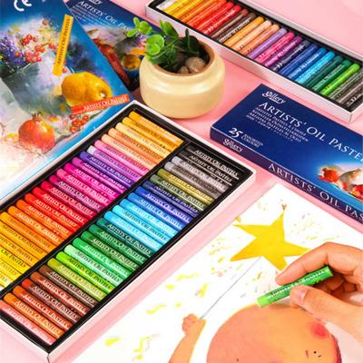 Assorted 12/25/50 Colors Artists' Oil Round Pastel Set Stationery School Drawing Supplies Kids Gift