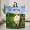 Miauw Kat Uil Bellen Telefoon Thema Warme Gezellige Deken Esthetische Reis Plaid Home Decor Flanellen Sprei Bank Bed Cover