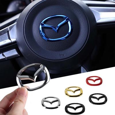 AAFA1 1 ud. Pegatina Central para Volante de Coche de ABS Emblema Calcomanía para 2 3 4 5 6 7 CX-7 CX3 Cx5 RX8 RX3 MX5 Atenza Axela Verisa