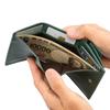 Milagro Shrink Leather Mini Wallet Bill Tri-Fold (Small, Compact, Women's, Card, Coin, Holder, Slim, Thin, Leather, Gift) SL-SH-2823 (Black)