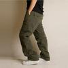Men's Fashionable Multi-Pocket Cargo Pants: Autumn/Winter Thick Joggers with Loose Fit and Tapered Legs