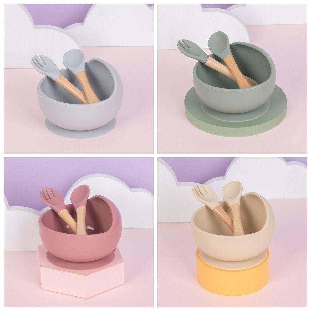 Flexible Spill-Proof Suction Bowl Anti-Slip Feeding Bowl Set  Children's Feeding