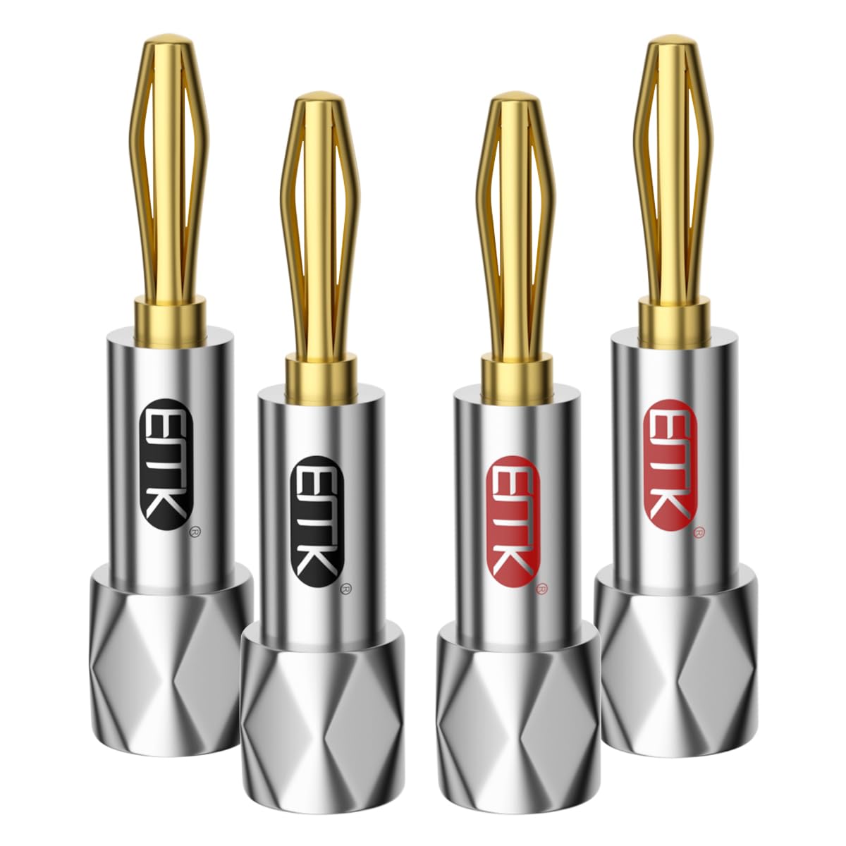 

Позолоченные 24к штекеры типа «банан», разъемы для акустического кабеля, 10AWG - 18AWG, калибр 4 мм, красно-черные, без пайки, винтовые зажимы, для аудиоколонок/усилителей