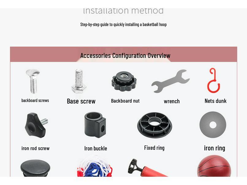 Adjustable Indoor Basketball Hoop with 6 Balls for Kids Ages 3-9