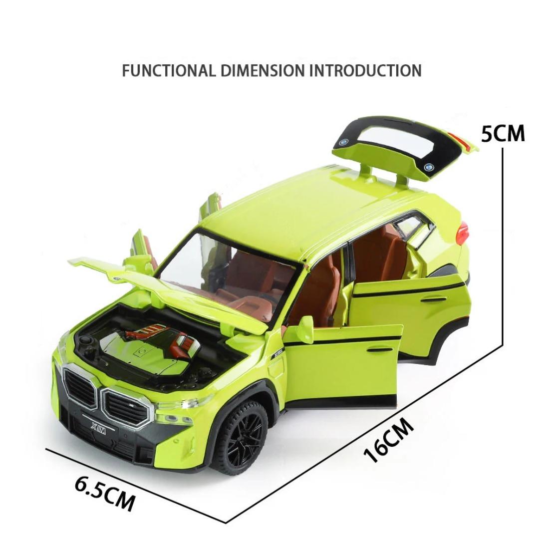 

1/32 BMW The XM SUV Модель спортивного автомобіля зі сплаву Литий металевий іграшковий автомобіль Новий енергетичний автомобіль Модель транспортних засобів Симуляція Звук і світло Дитячий подарунок зелений