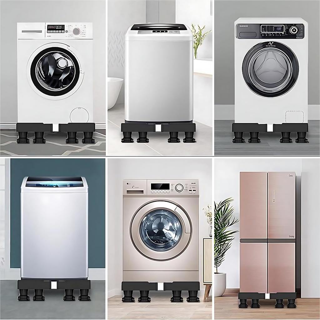 Sythdio Myth Washing Machine Stand with 4 4 Washing Machine Waterproof Pan Refrigerator Laundry Pan Weight Capacity Approximately Telescopic Height