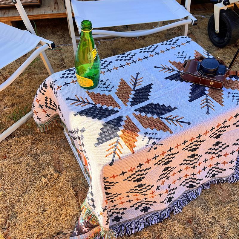Outdoor Equipment Multi Purpose Ethnic Style Picnic Mat Floor Mat Retro Style Camping Carpet Beach Cover Carpet