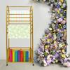 70x30x165cm Iron Mobile Ribbon Display Rack,Gold Rectangular Ribbon Holder Floor Standing for Homes,Dyeing Factories