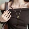 Vintage Maillard Brown Stone Pendant Necklaces for Women Girls Trendy Casual Pulling Rope Necklaces Daily Commute Jewelry Gifts