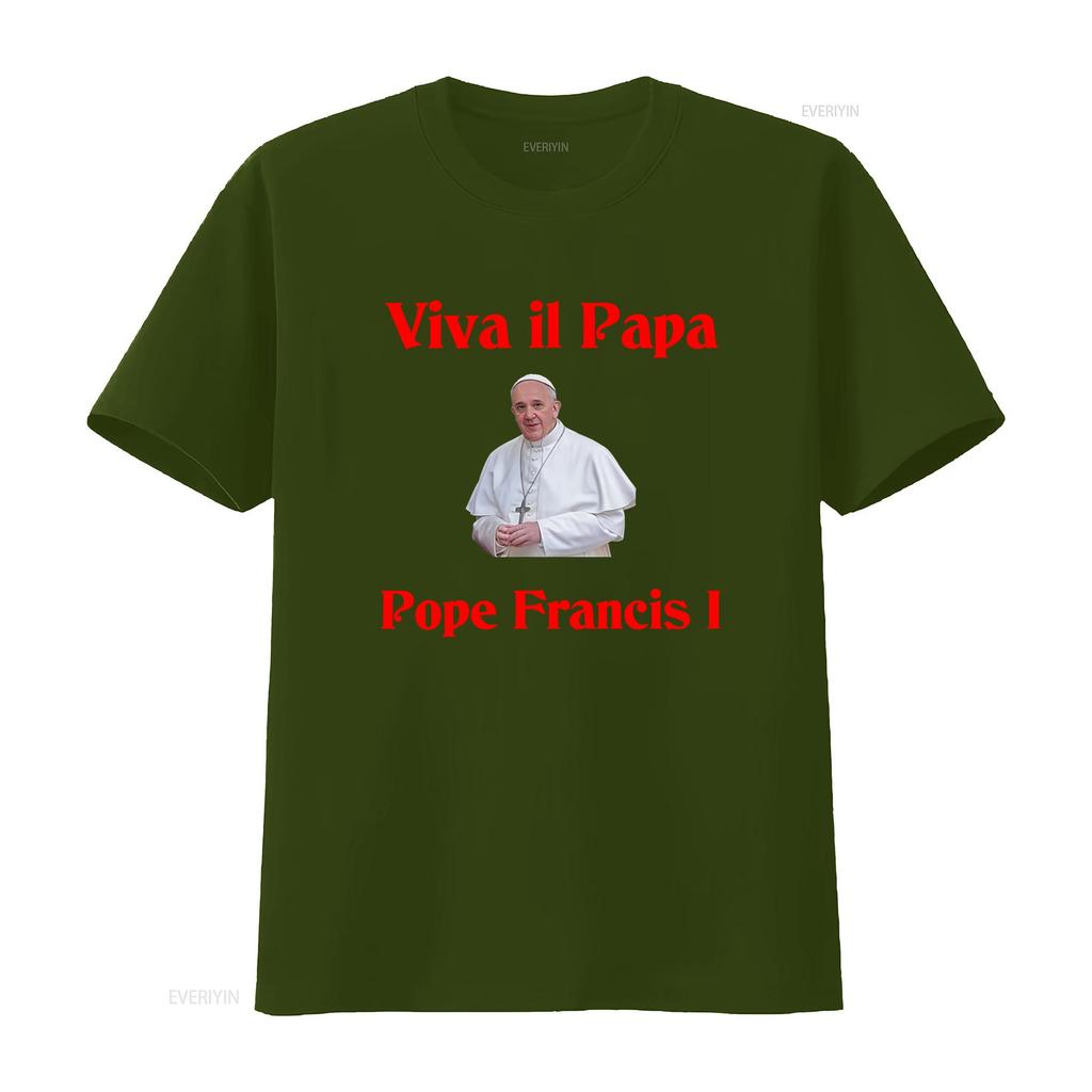 Viva Il Papa Pope Francis Black T Shirt All Sizes 2f310 Vintage Versatile Homme Streetwear Comfortable Designer Clothes