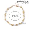 PuRui Trendy Gold Color Plastic Beads Creative Necklace for Women Retro Imitation Zircon Banquet Aesthetic Zircon Accessories