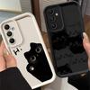 Cute Cartoon Black Cat Phone Case for Galaxy A12 A13 A14 4G 5G A13 A22 5G A23 4G 5G A24 4G A32 4G 5G A33 5G A34 5G Matte