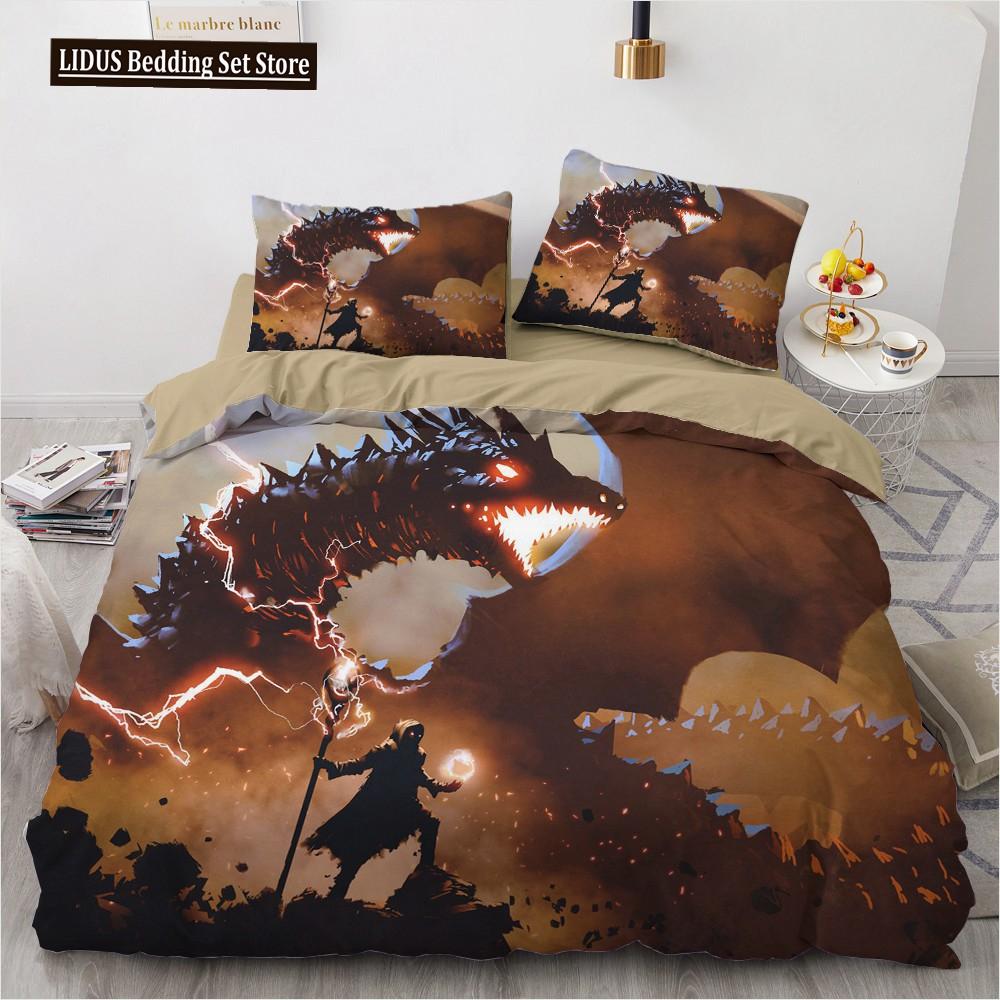 3D Horror Skull Demon Duvet Cover Set Skeleton Gothic Monster Bedding Set Black Comforter Cover For Boys,full Queen Size 2/3pcs