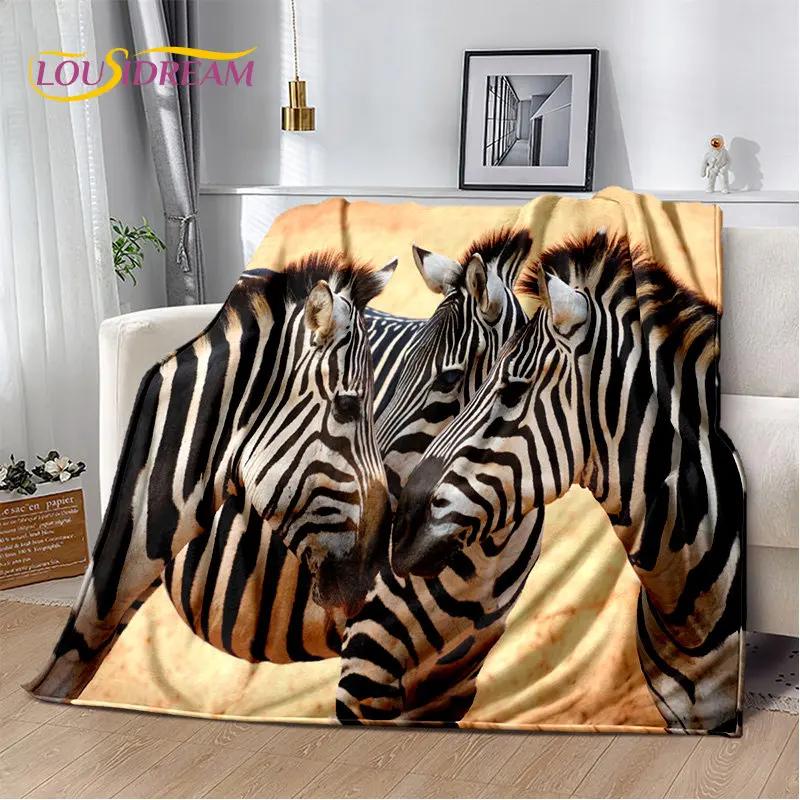 Wildtier Zebra Weiche Plüschdecke, Flanelldecke Überwurfdecke für Wohnzimmer Schlafzimmer Bett Sofa Picknick Abdeckung Bettdecke Kinder