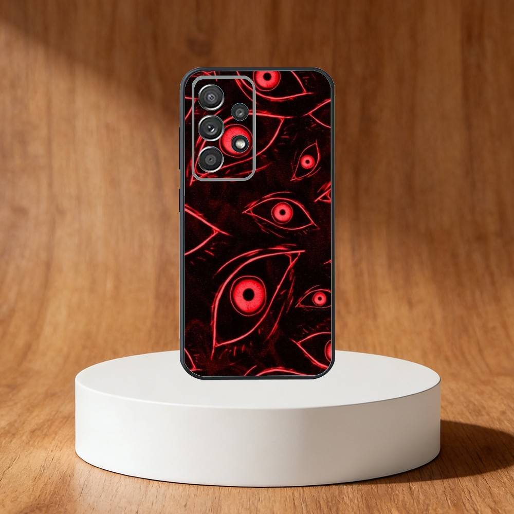 Horror Scary Face Eyes Phone Case For Samsung S25,S24,S21,S22,S23,S30,Ultra,S20,Plus,Fe,Note,10,9,5G Black Cover