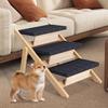 Outdoor Steps Dog Stairs Foldable Wooden Cat Climbing Ladder Non-slip Carpeted Ramp Ladder for Small Animals Climbing