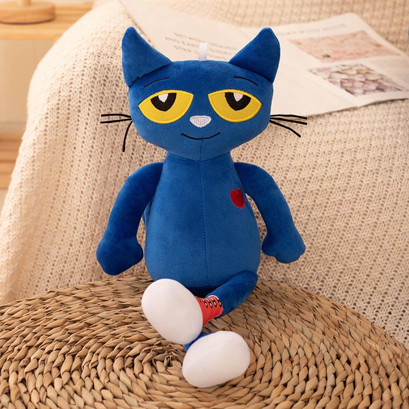 40CM Cartoon Anime Pete The Cat Plush Toys Blue Cat Stuffed Soft Animal Doll Birthday Gift for Children