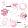 25 Pcs Pink Bow Birthday Party Decorations Glitter Happy Birthday Banner Garland Pink Hanging Swirls Bow Themed Party Decor Streamers for Girls Women