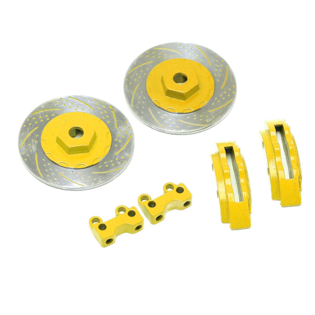 2pcs RC Brake Disc RC Simulation Aluminum Wheel Brake Discs for TRAXXAS TRX4 TRX6Yellow