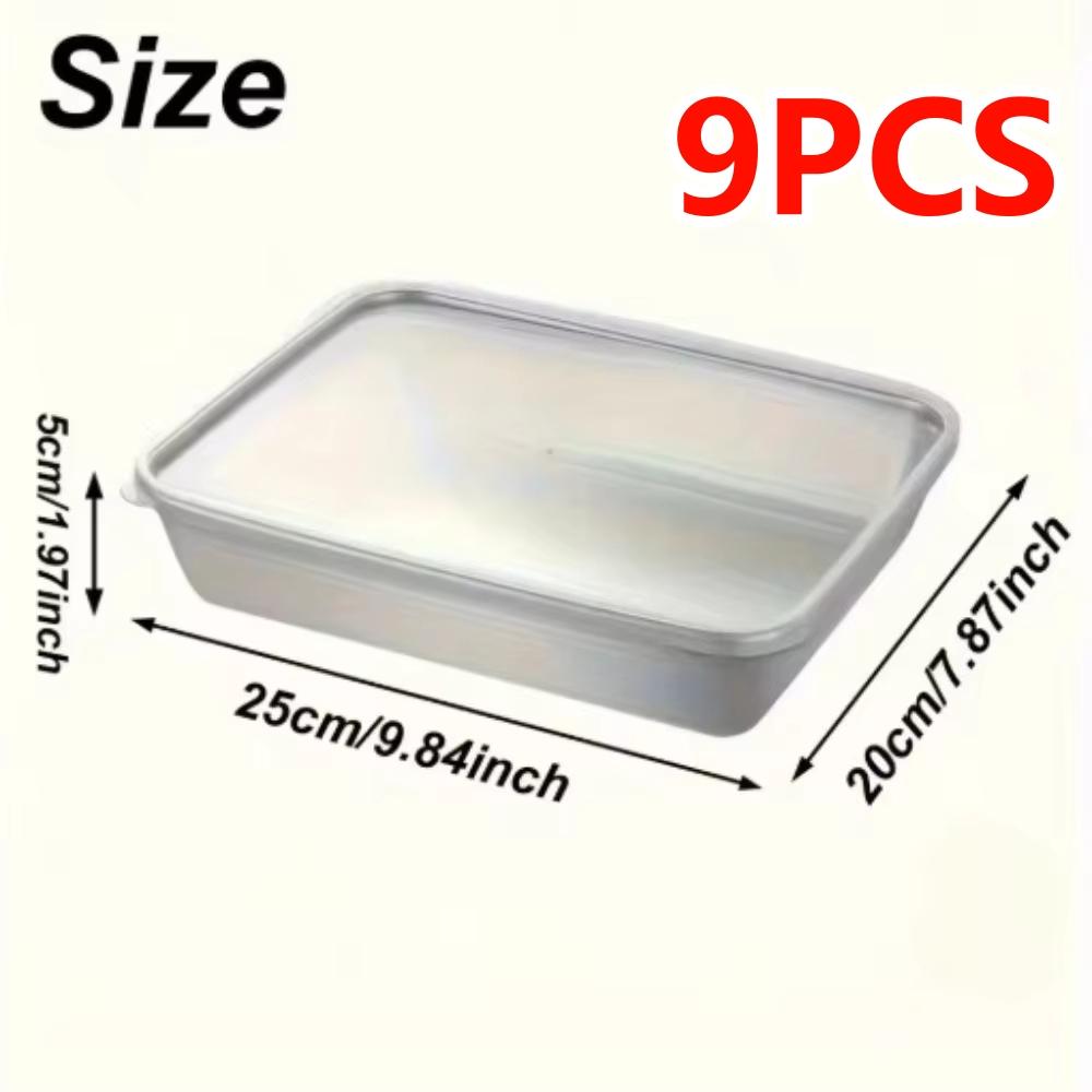 

9-Piece Stainless Steel Baking Food Storage Containers, Stackable Microwave-Safe for Cookies Bread Cakes, Kitchen Meal Prep
