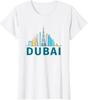 Dubai Emirati Arabi Uniti - Maglietta Skyline Città Burj Khalifa. T-shirt Casual Manica Corta 100% Cotone Top Largo Taglia S-3XL