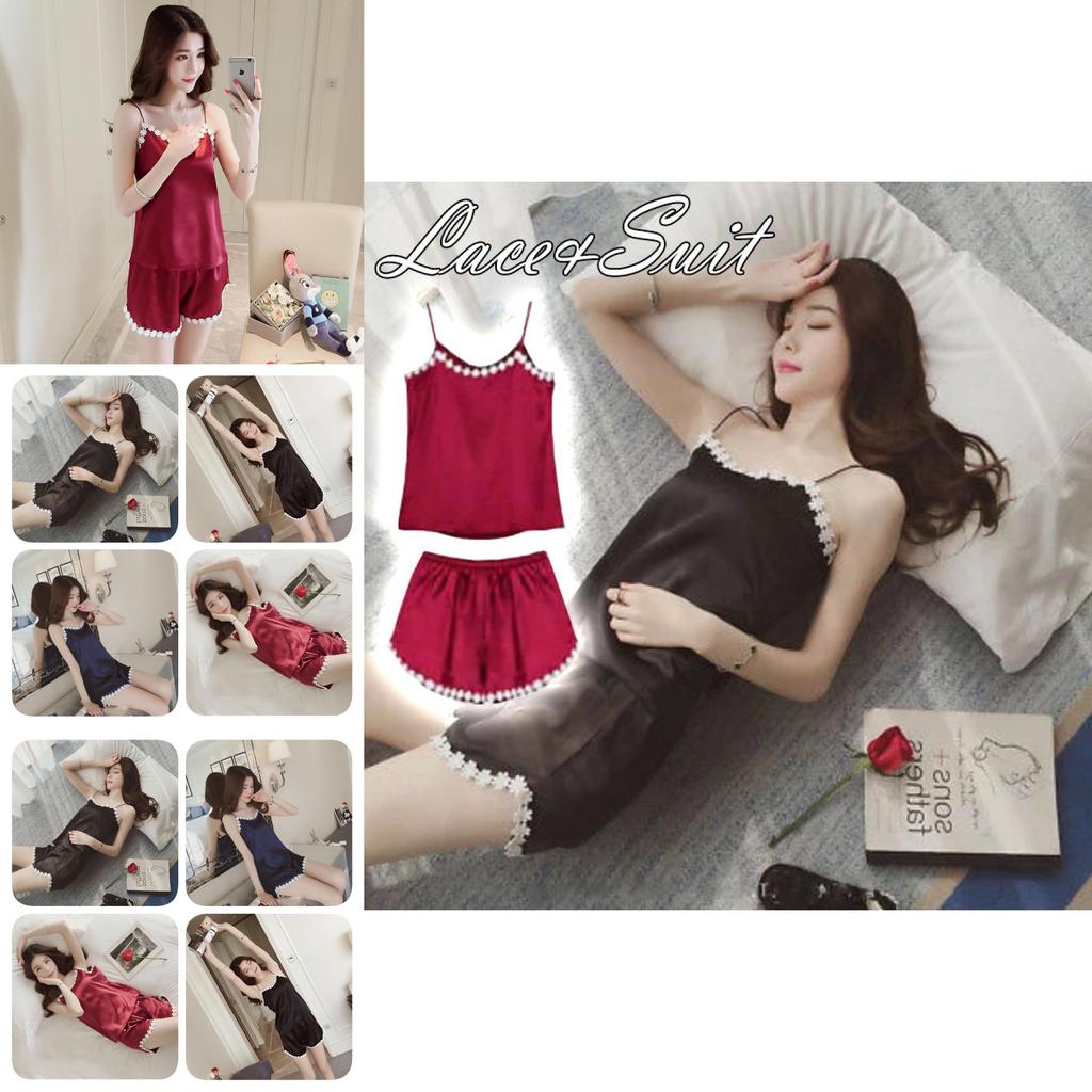 Sexy And Sophisticated Faux Silk Women's Pajama Set With Shorts For Summer