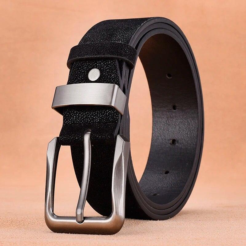 

Мужской ремень с металлической пряжкой иглы, деловой или повседневный трендовый аутентичный ремень высокого класса в сочетании с джинсами, ремень для рабочей одежды, большой размер 120cm