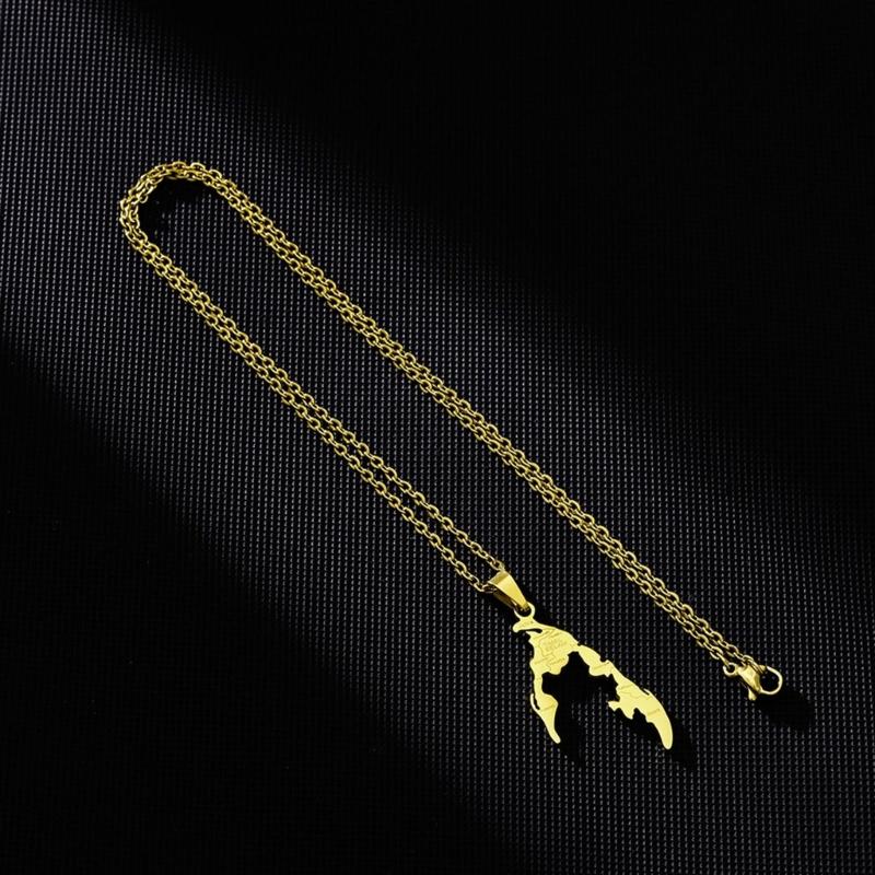 Patriotic Necklace Fashionable Tamil Eelam Pendant Neck Chain Trendy Stainless Steel Collarbone Chain Ethnic Style
