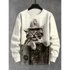3D Cat Printed Hoodie For Men Women Oversized Hoodies Pullover Fall New In Men Round Neck Sweatshirt Fashion Unisex Clothing Top