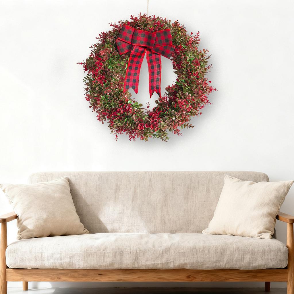 Christmas Simulation Green Plant Money Leaf Wreath Vine Ring Home Window Door Hanging Decoration 40cm