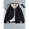 Jenter Høst Vinter Trendy Fritidsjakke Tykk Hette Rutete Fleecejakke