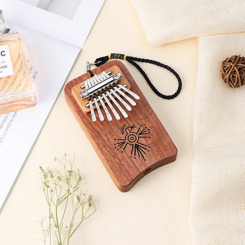 8-Note Mini Thumb Piano with Speaker, Sapele Wood Finger Kalimba