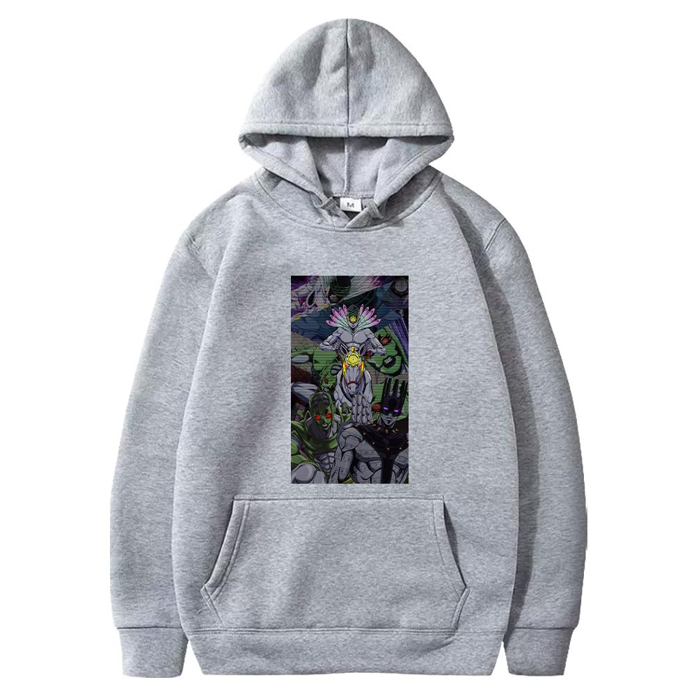 Hot Anime JoJo's Bizarre Adventure Made In Heaven Graphic Hooded Men Women Manga Hoodie Plus Size Streetwear Harajuku Sweatshirt