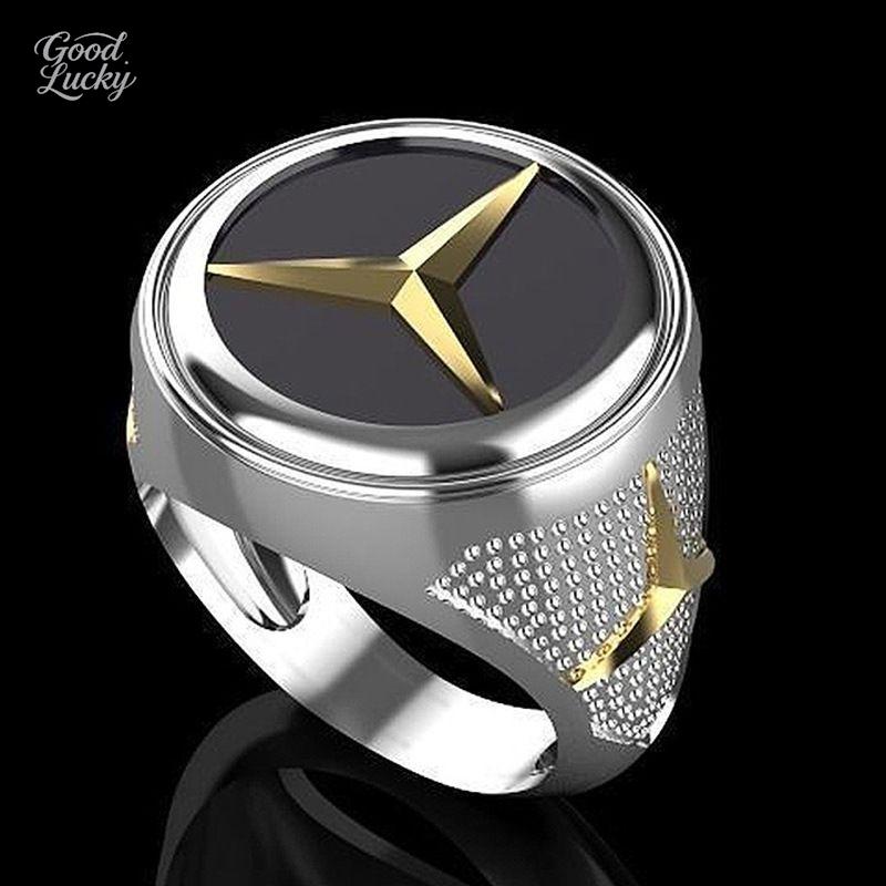 WLG4 For Mercedes Benz LOGO Recommended Electroplated Men's Ring Trendy Gift For Men Versatile Hand Accessory Trendy Male Accessory