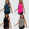 Workout Tank Top For Women With Side Slits Polyester Fabric For Yoga And Running