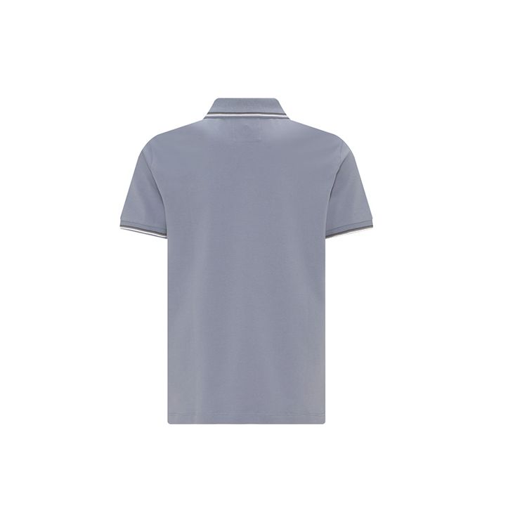 Emporio Armani SS22 Logo Striped Straight Fit Casual Short Sleeve Polo Shirt Men polo shirts Gray Blue 8N1FB3-1JPTZ-0638