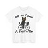 Off To Cause A Kerfuffle Funny Black Cat Meme T-Shirt