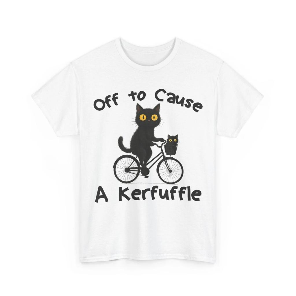 Black Cat Meme Shirt, Off To Cause A Kerfuffle Funny Black Cat Lovers T Shirt