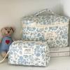 Vintage Floral Makeup Bag With Polyester Material For Travel And Daily Use