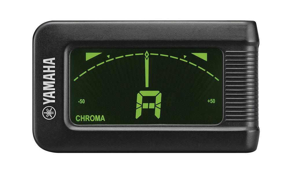 Der Yamaha YTC5 Tuner ist ein kompakter LCD-Bildschirm-Tuner mit Hintergrundbeleuchtung für gute Sichtbarkeit auch auf dunklen Bühnen und einem automatischen Clip-on für einfache Bedienung