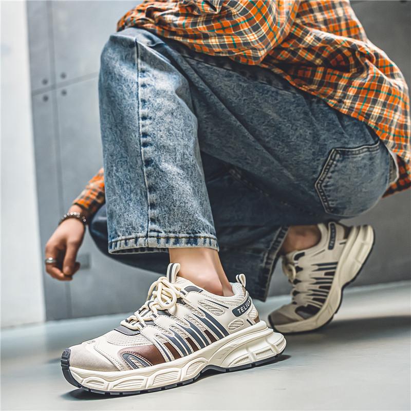 Teenagers Adults Anti Slip Wear-resistant Fashionable Retro Outdoor Thick Soled Running Shoes Sports Shoes Casual Shoes