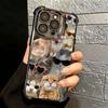 Crying Cats Combine Memes Plating Phone Case For Iphone 16 17 Pro Max Air 16E 14 15 Plus 12 13 Mini Anti-Fall Airabag Cover