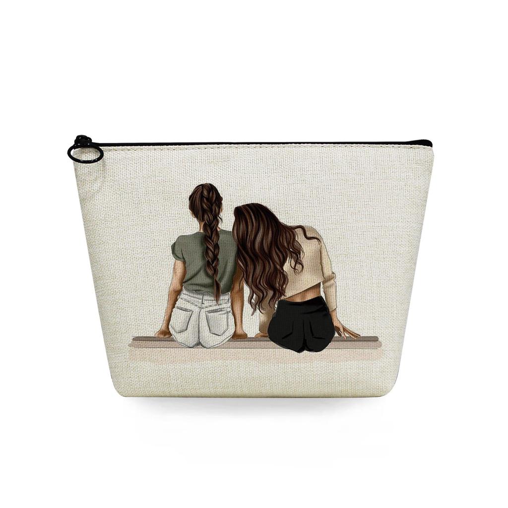 Women Sisters Print Cosmetic Bag Toiletries Organize Travel Storage Case 6726