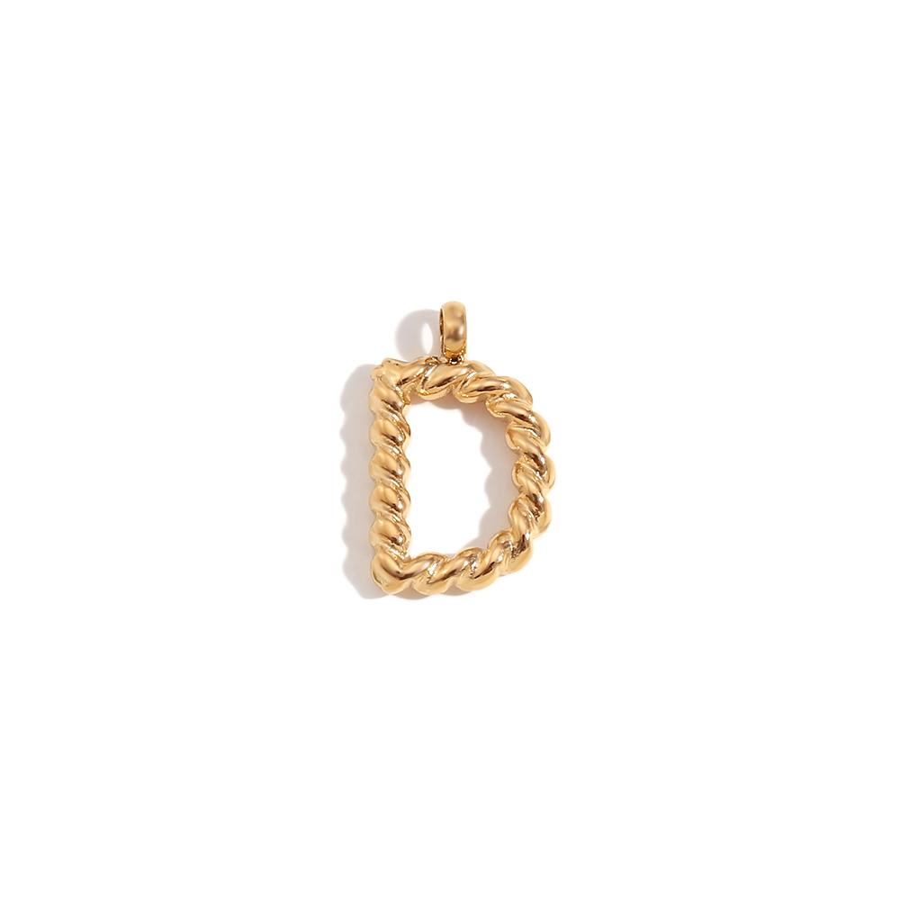 MamacitaSlay DIY Classic Mini Twist Initial Letters Stainless Steel Charms For Jewelry Gold Plated Waterproof Decoden Charms