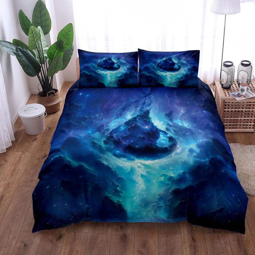 Colorful Star Island Planet 3D Print Bedding Set Cozy Soft Duvet Cover King Queen Twin Size Birthday Gift Bedroom Decoration